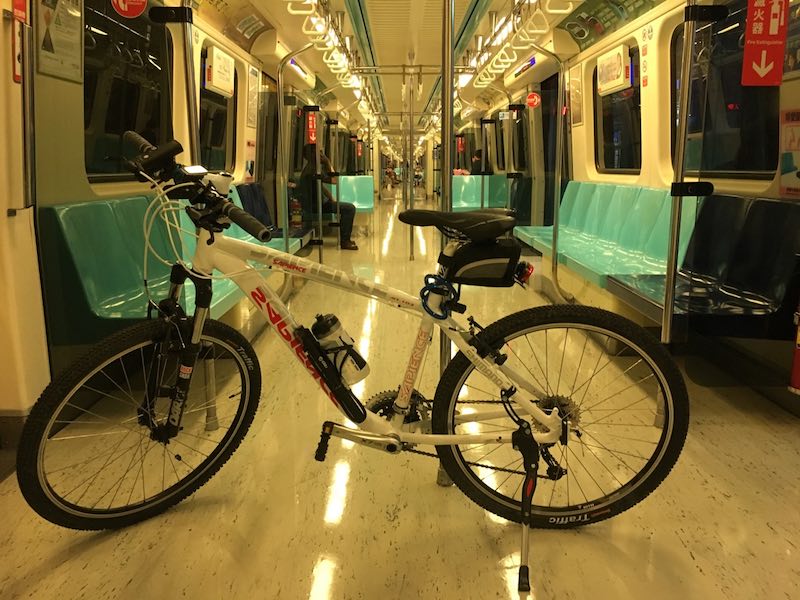 A bicycle in the Metro car