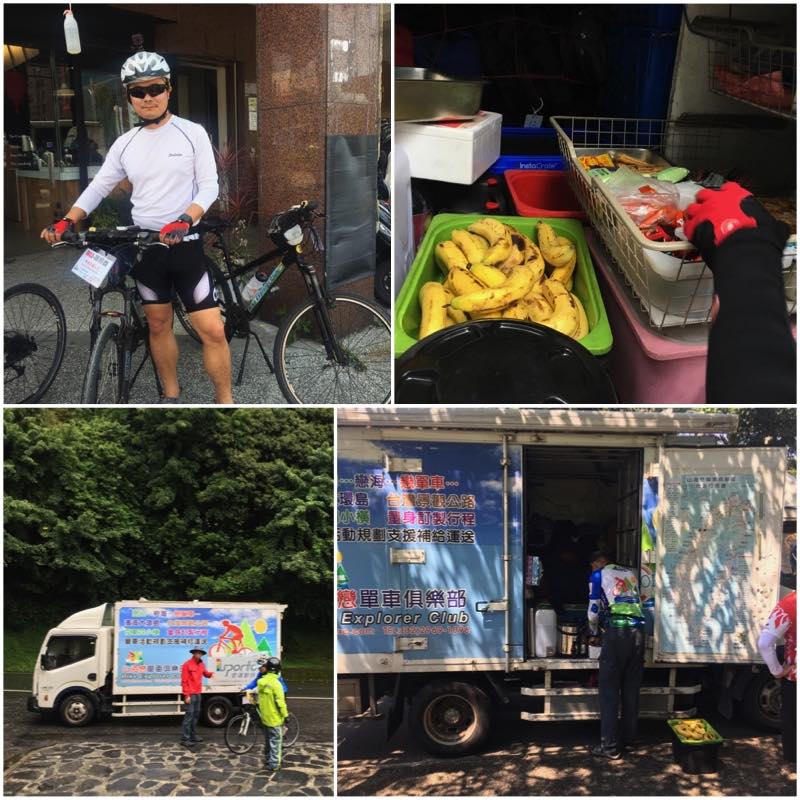 Cyclist and Support Truck with Bananas