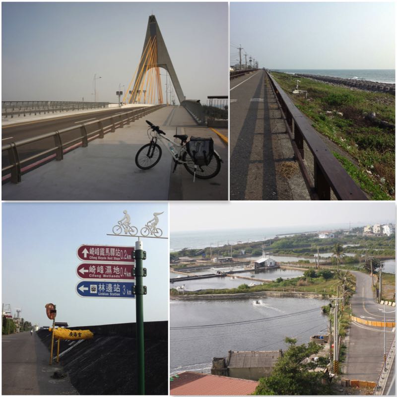 Image grid showing bikeways in Dapeng Bay