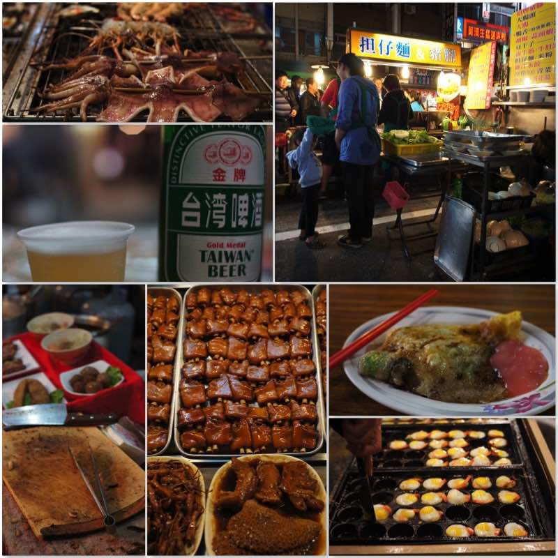 image grids showing various food sold in Kaohsiung night market