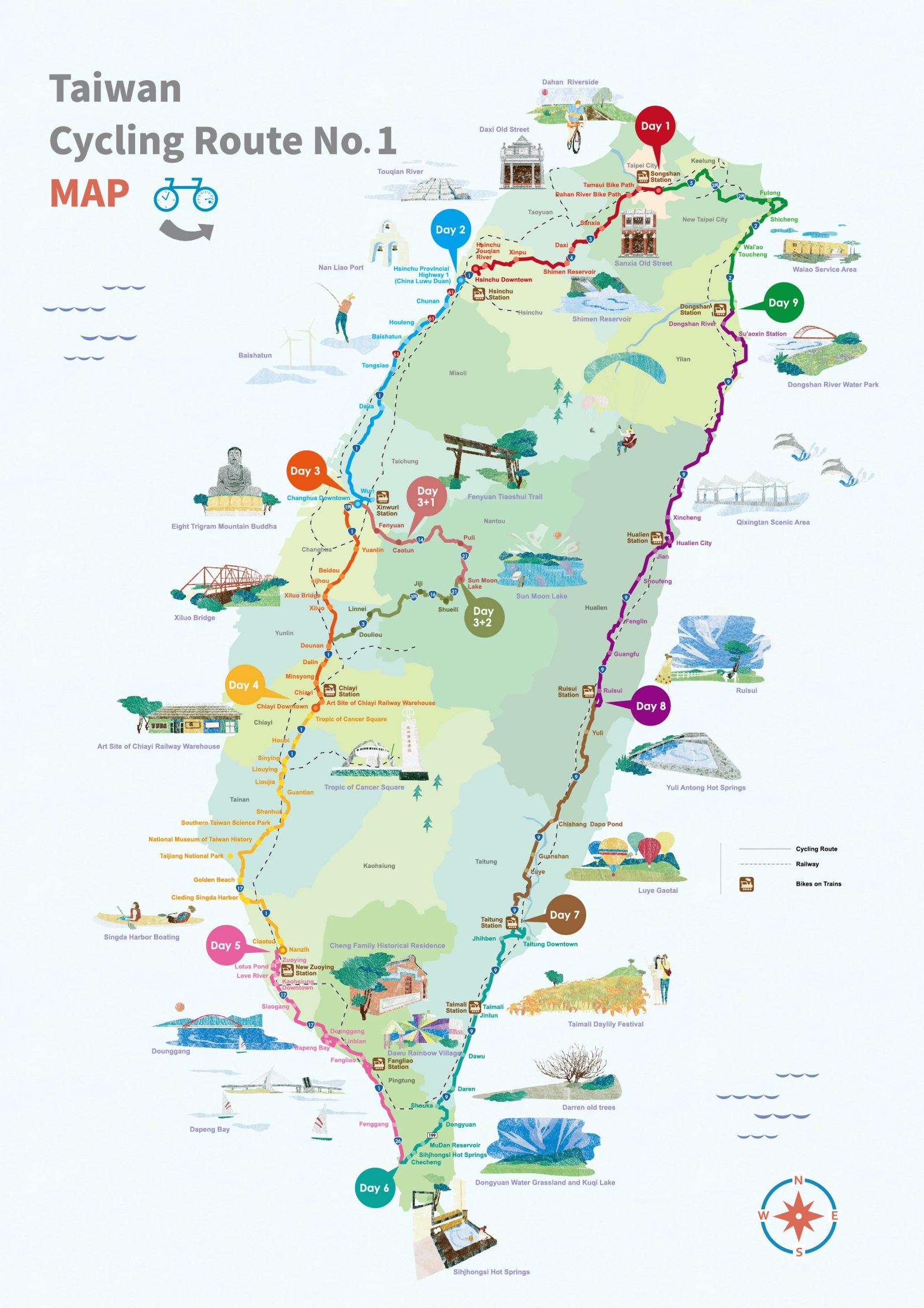 Taiwan Cycling Route No. 1 Full Map