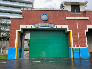 A typical evacuation gate