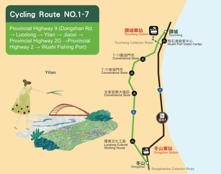 台湾環島1号線1-7 蘭陽平野環状ルート