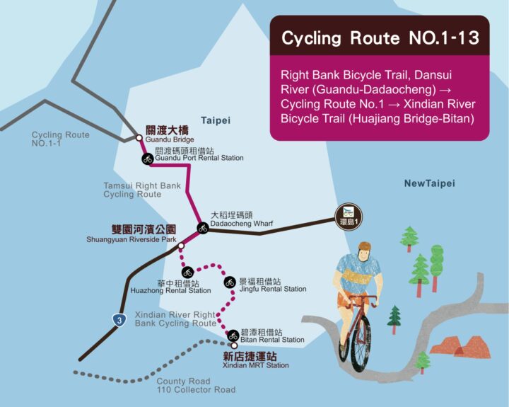 Cycling Route No. 1 – 13 Guandu-Bitan Branch Route