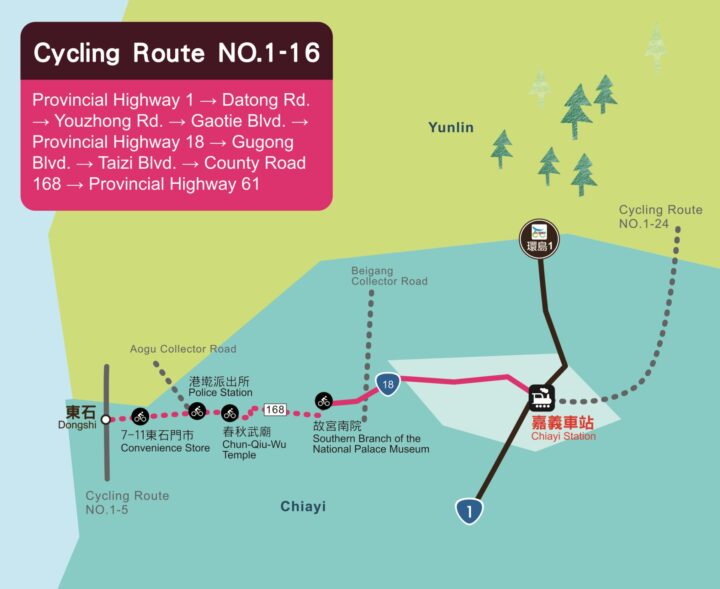 Cycling Route No. 1 – 16 Southern Branch of the National Palace Museum Branch Route